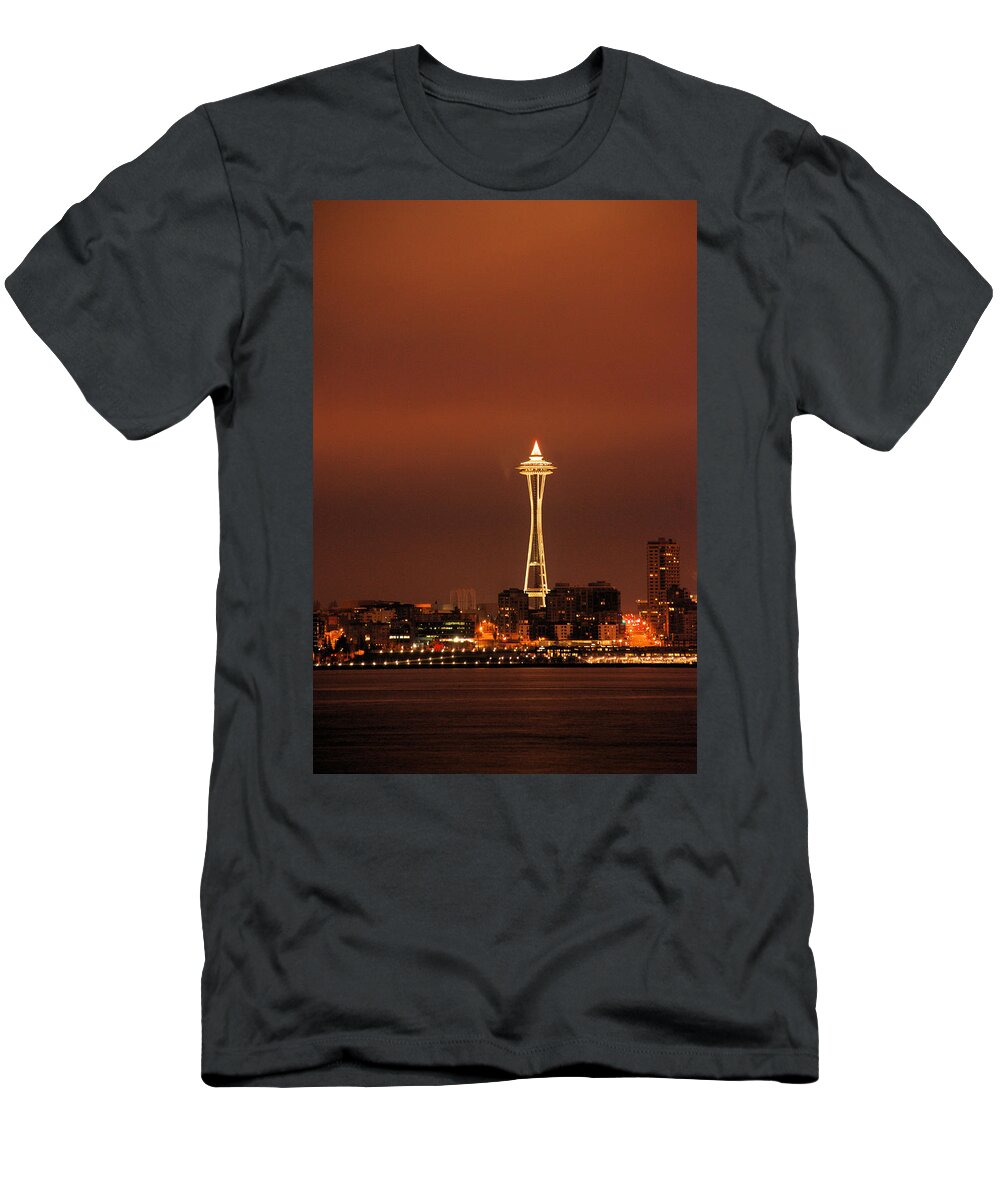 Space T-Shirt featuring the photograph Space Needle Morning by Michael Merry