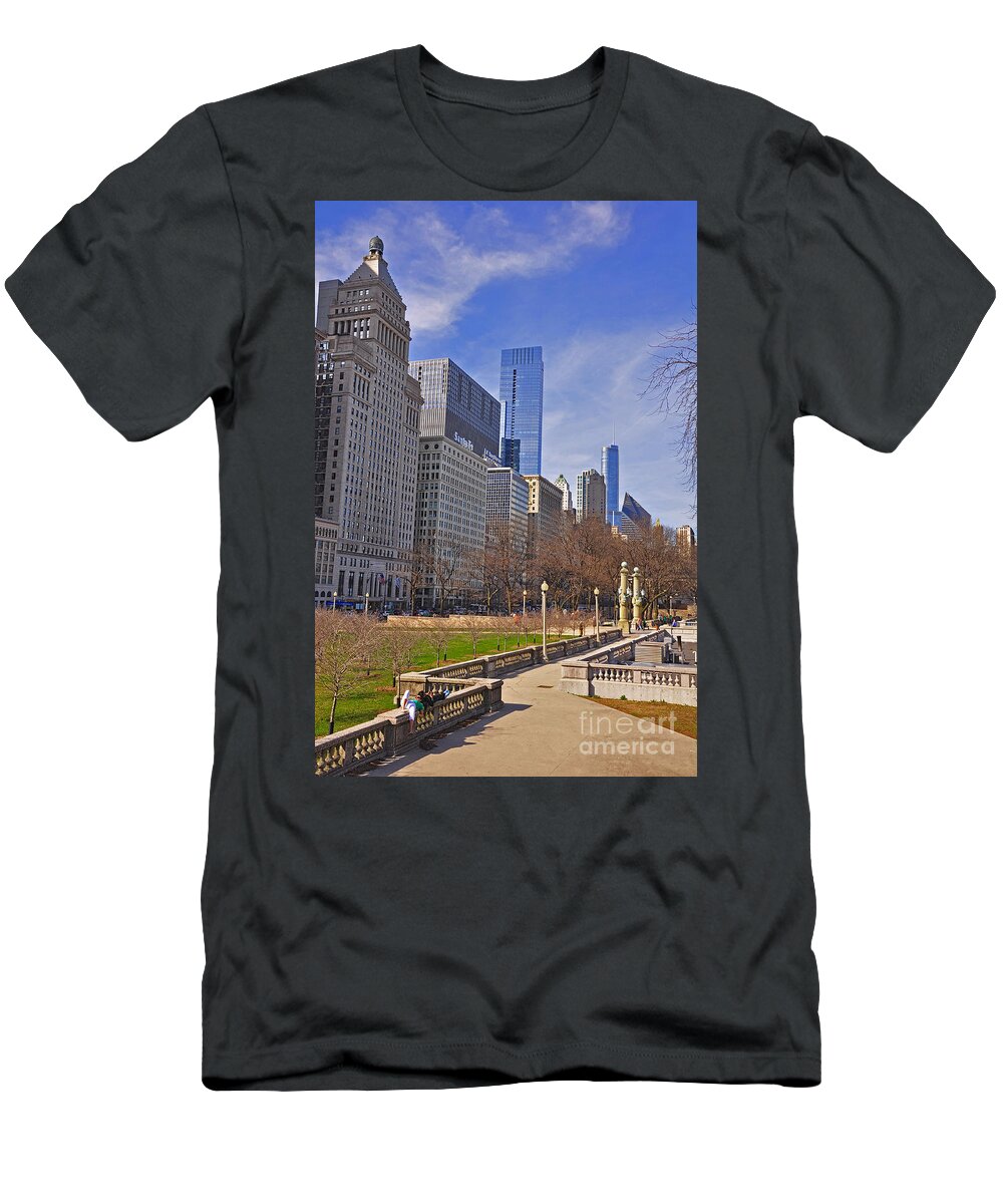 Chicago Panorama T-Shirt featuring the photograph Stand High and Proud by Dejan Jovanovic