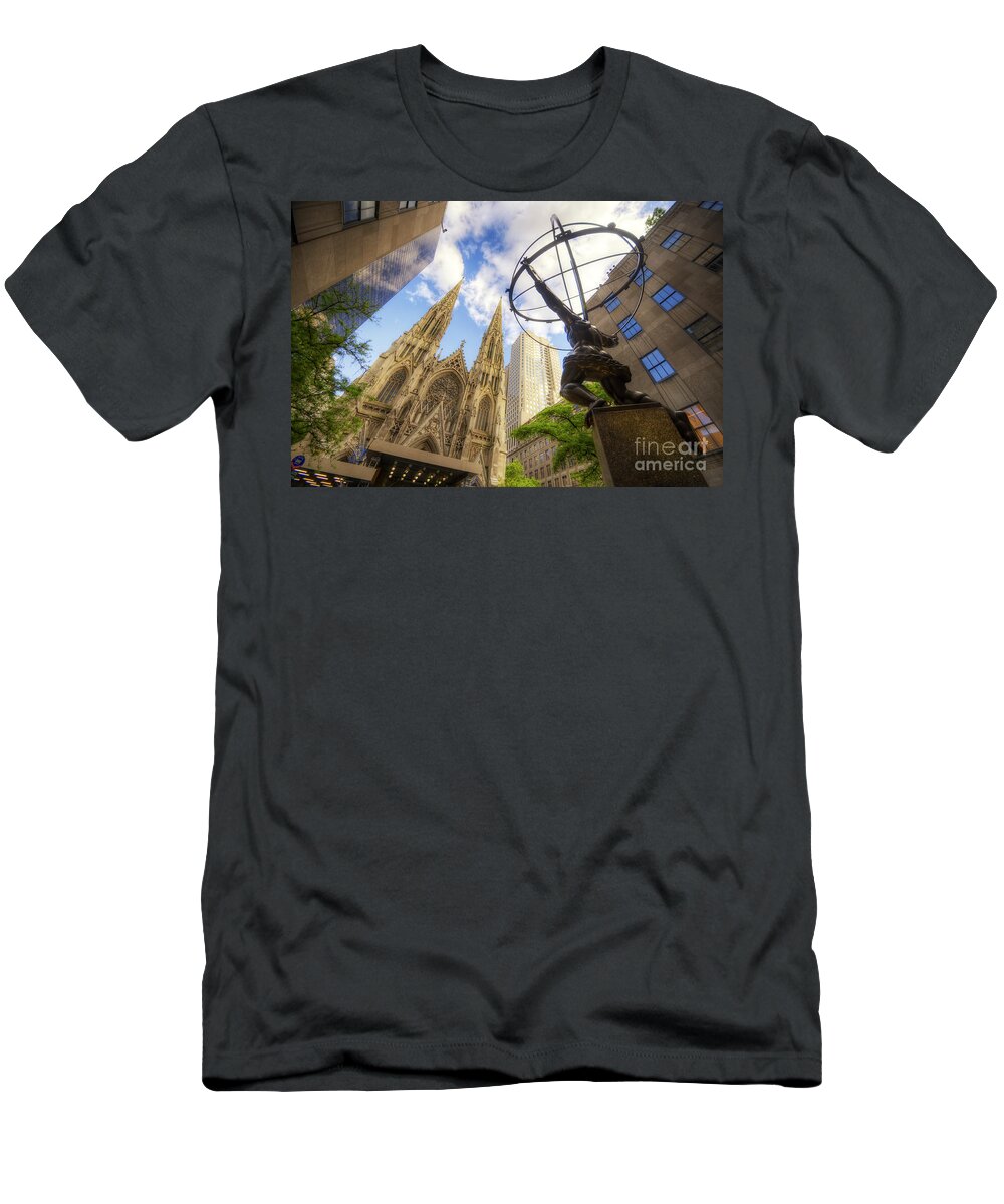 Art T-Shirt featuring the photograph Statue And Spires by Yhun Suarez