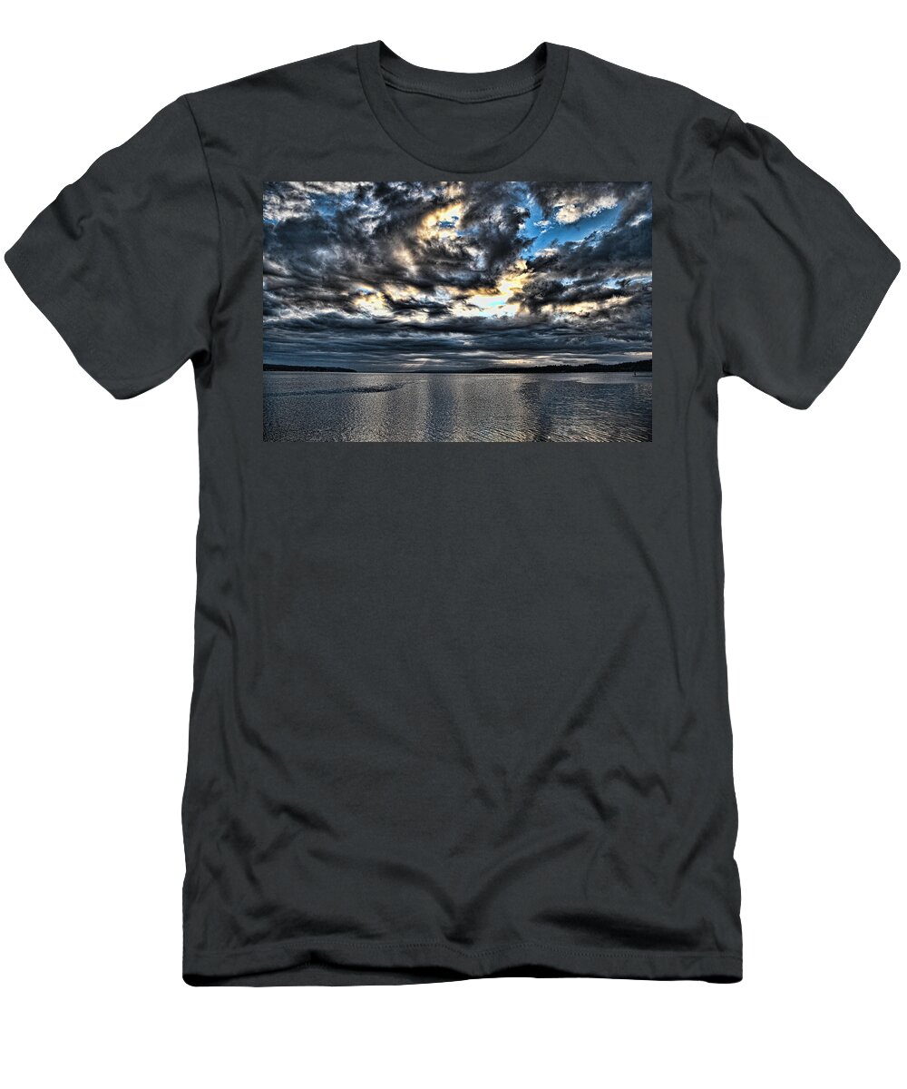 Clouds T-Shirt featuring the photograph Stormy Morning by Ron Roberts