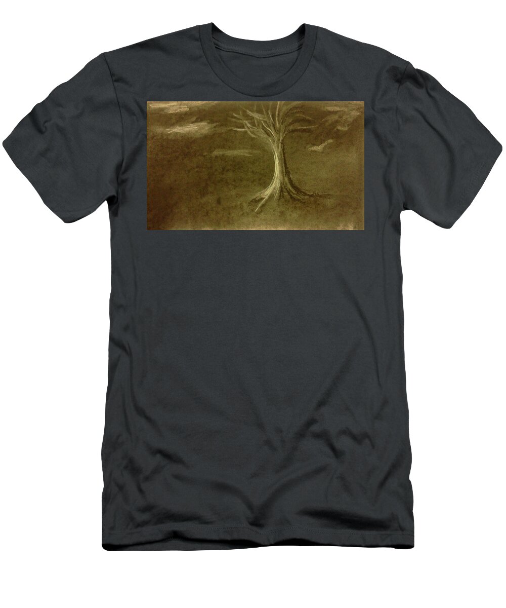 Tree T-Shirt featuring the drawing Stormy Weather by Stacy C Bottoms