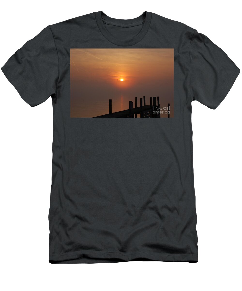 Sunrise T-Shirt featuring the photograph Sunrise on the River by Randy J Heath