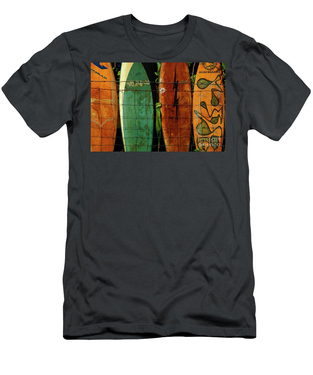 Hawaii T-Shirt featuring the photograph Surfboard Fence 1 by Bob Christopher