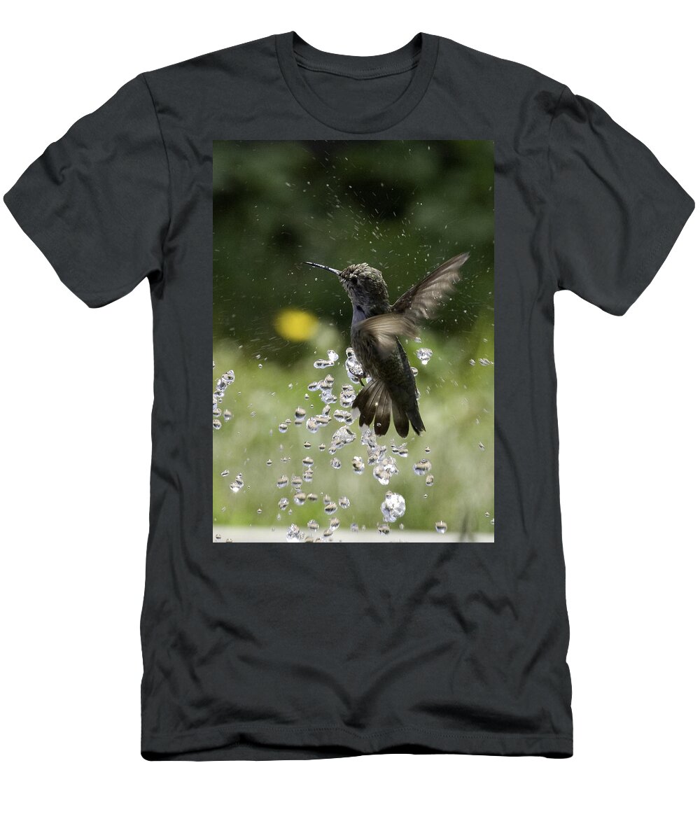 Hummer T-Shirt featuring the photograph Surfing the Drops of Water by Betty Depee