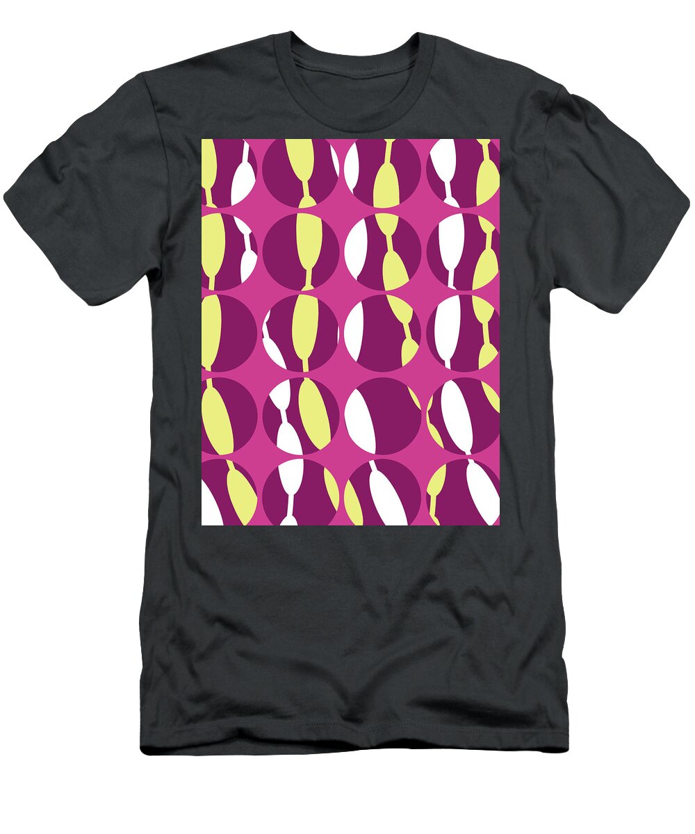 Louisa Knight T-Shirt featuring the digital art Swirly Stripe by Louisa Knight