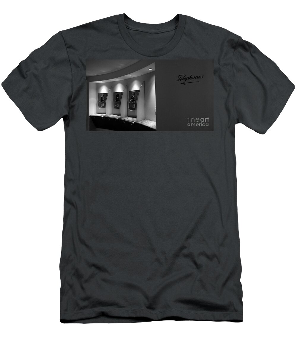 Apparat T-Shirt featuring the photograph Telephones on wall by Nina Prommer