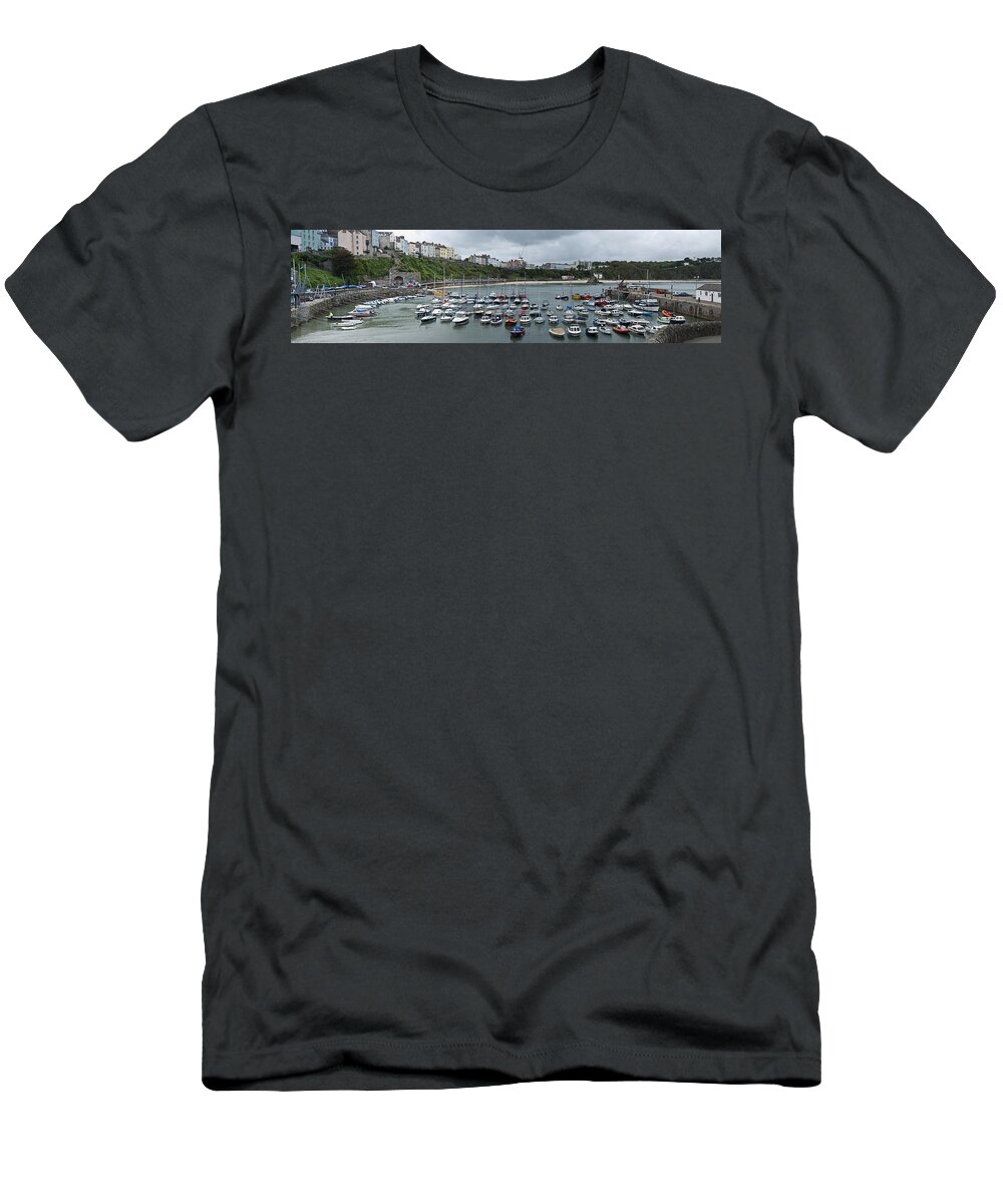 Tenby T-Shirt featuring the photograph Tenby Panorama by Steve Purnell