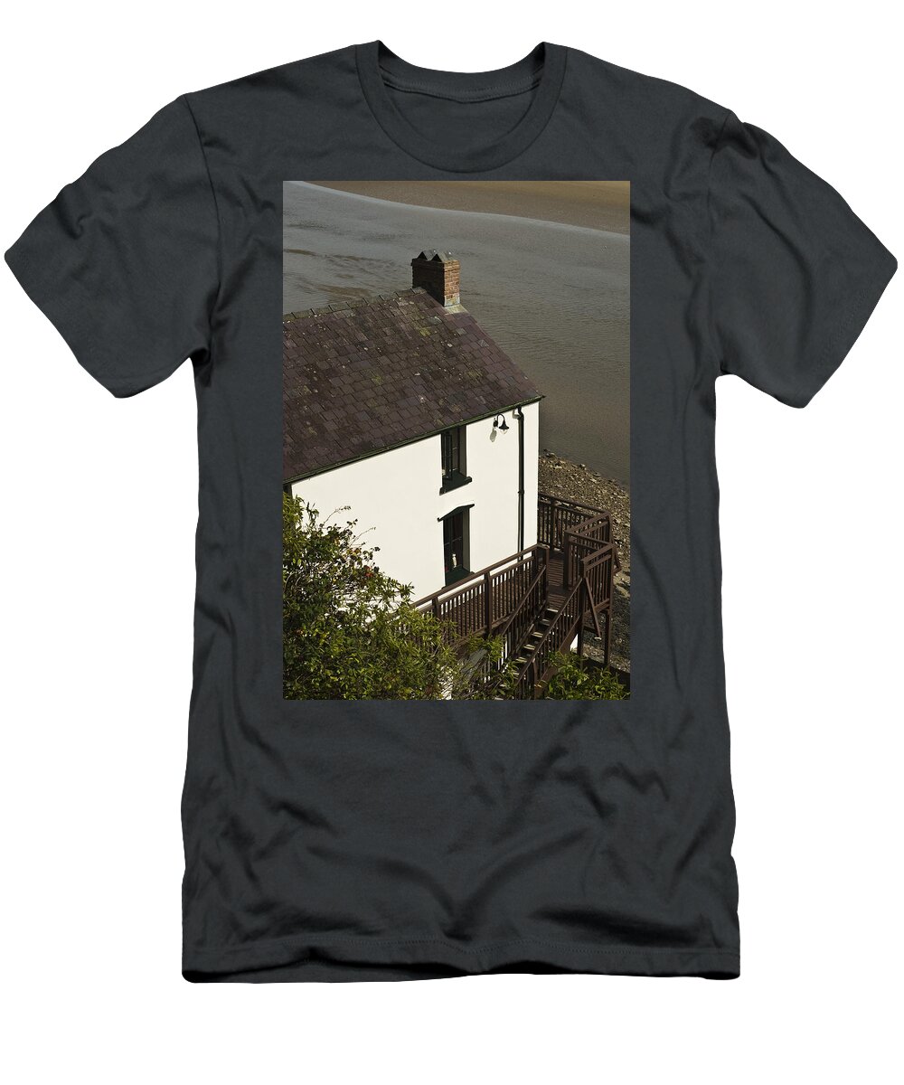 The Boathouse Laugharne T-Shirt featuring the photograph The Boathouse at Laugharne by Steve Purnell