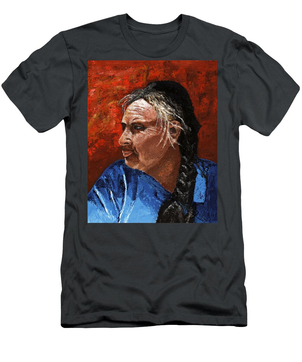 Indian T-Shirt featuring the painting The Cabo Woman by Vic Ritchey