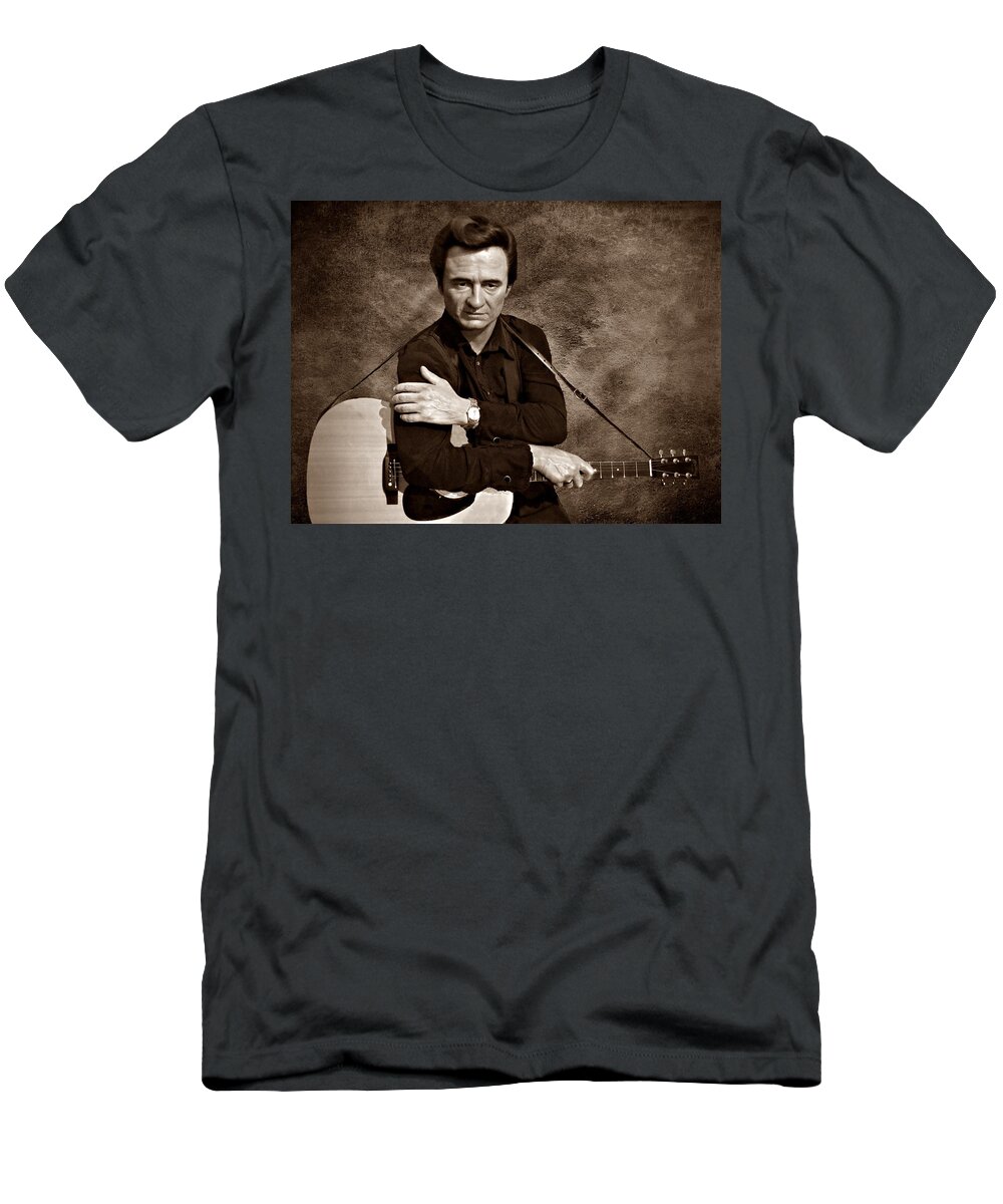 Johnny Cash T-Shirt featuring the photograph The Man in Black S by David Dehner