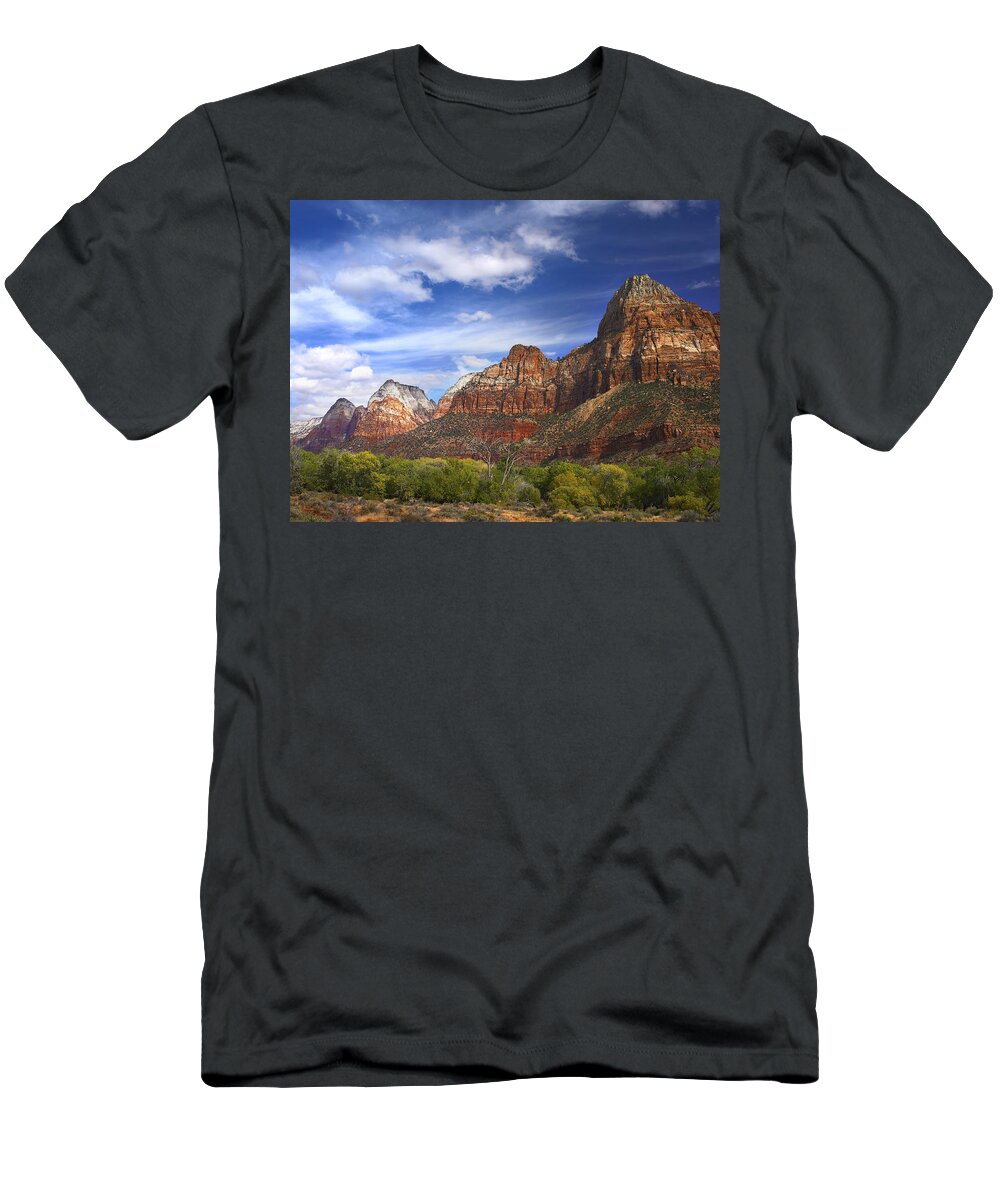 00175124 T-Shirt featuring the photograph The Watchman Outcropping Near South by Tim Fitzharris