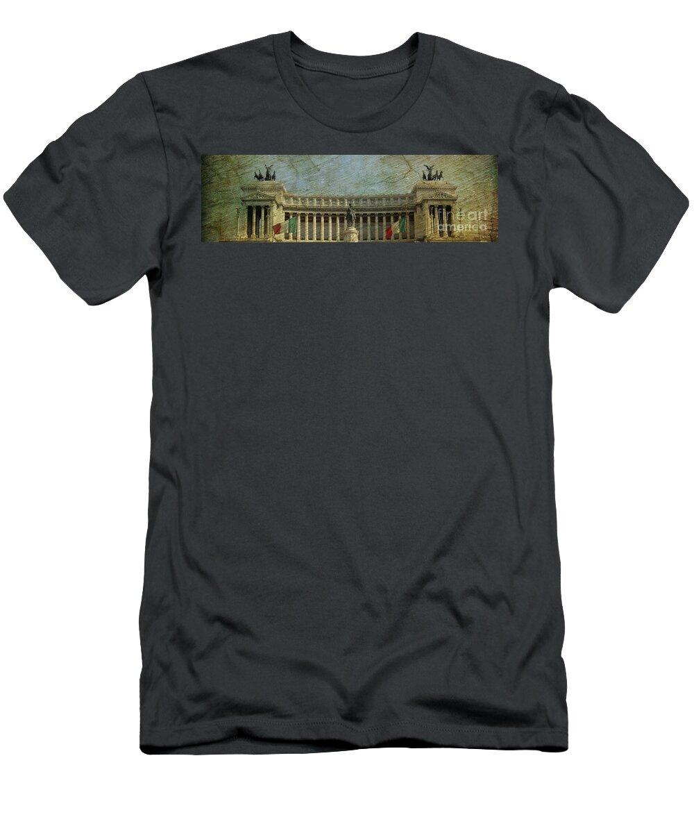 The Victor Emanuel Monument T-Shirt featuring the photograph The Wedding Cake Altare della Patria by Lee Dos Santos