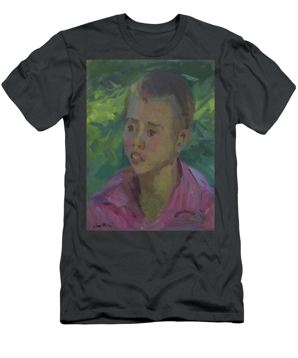 Portrait T-Shirt featuring the painting Timmy by Diane McClary