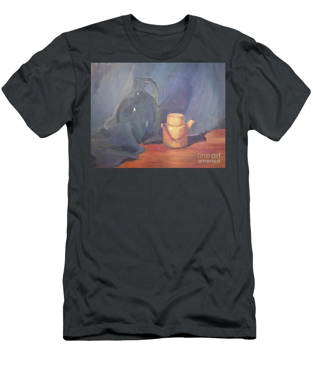 Still Life T-Shirt featuring the painting Tiny Tea by Lilibeth Andre