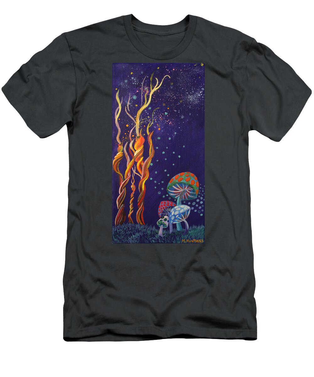 Fantasy T-Shirt featuring the painting Twisting in the Night by Mindy Huntress