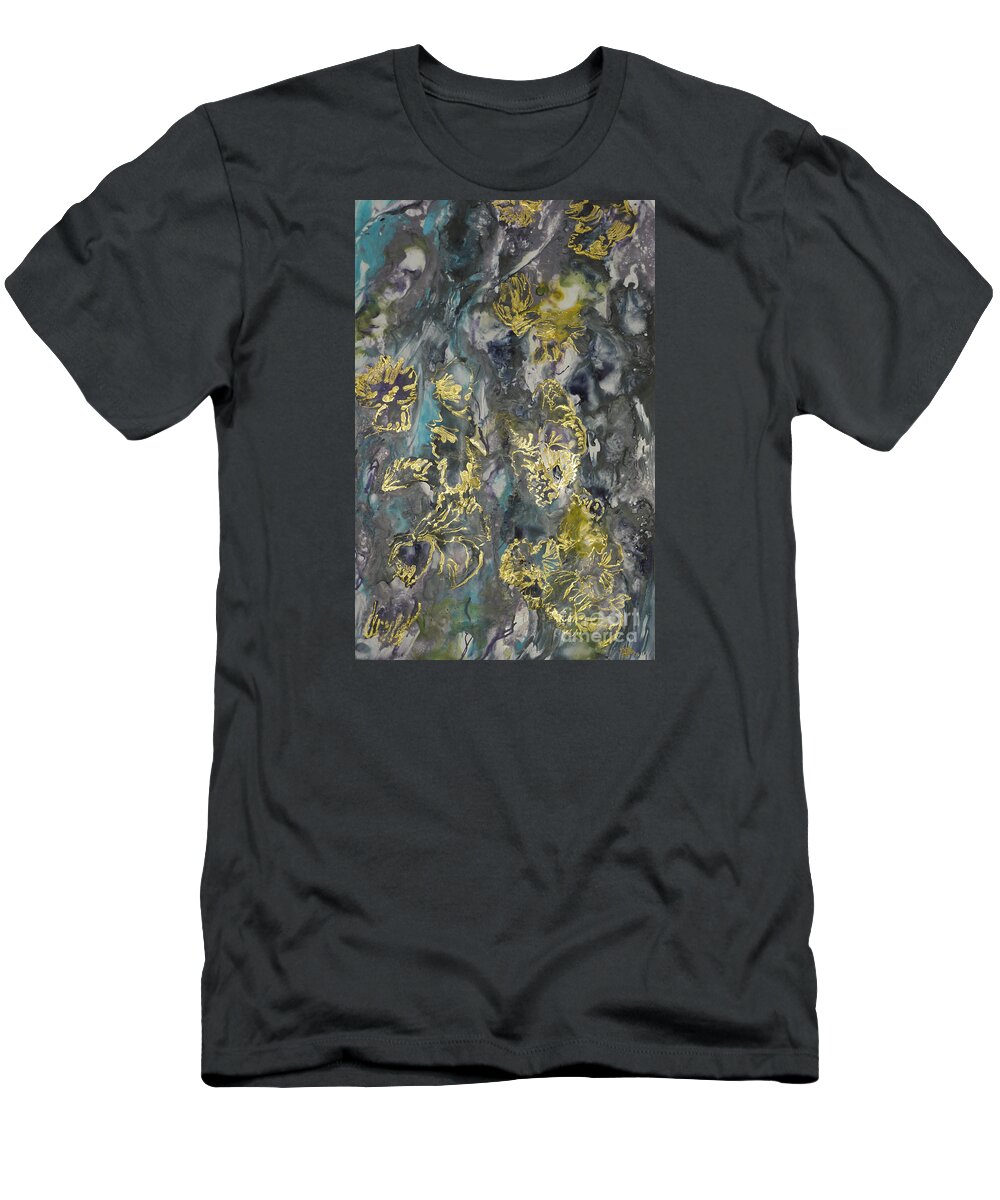 Encaustic T-Shirt featuring the painting Untitled 3 Series Of 3 by Heather Hennick