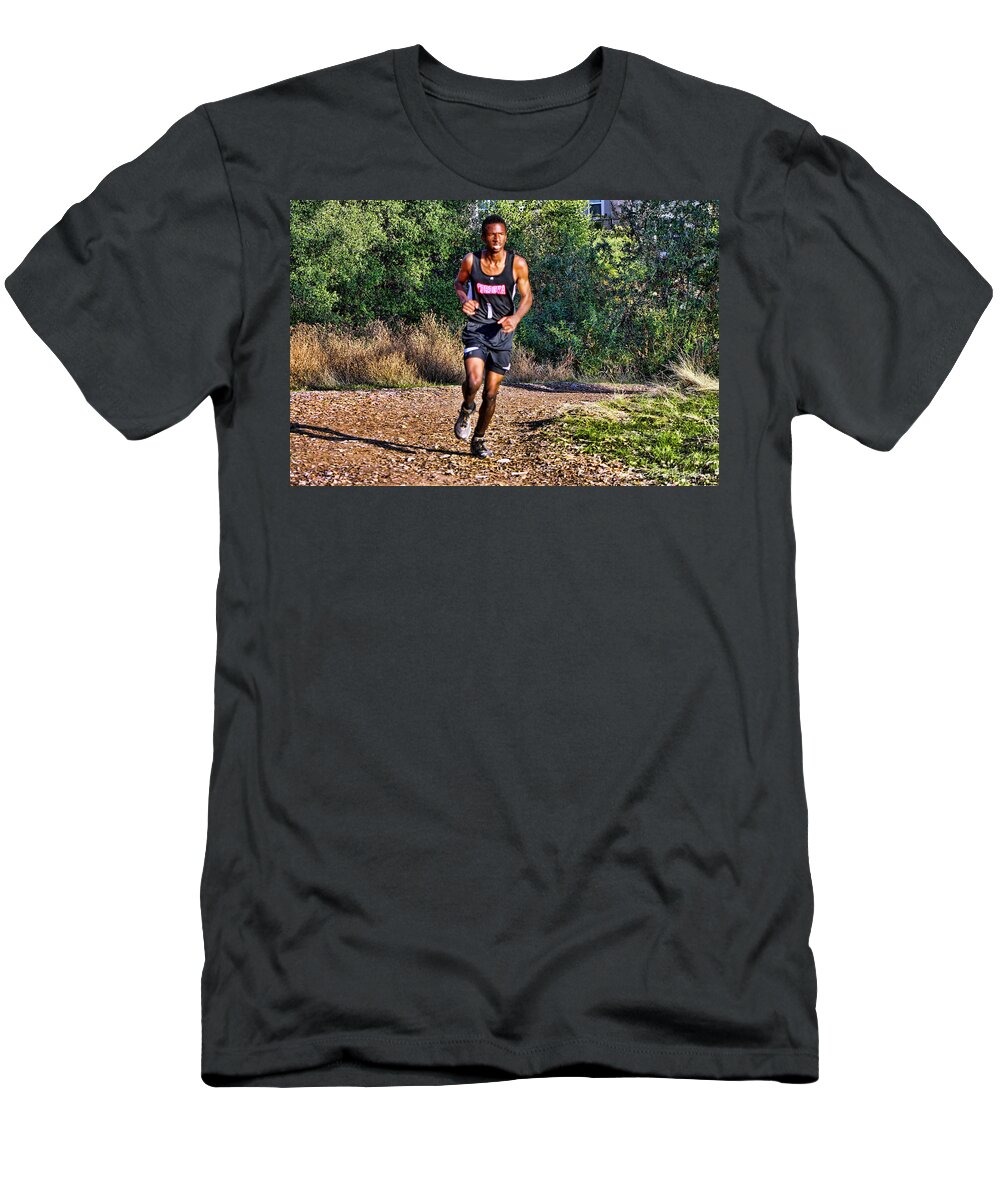Cal T-Shirt featuring the photograph Uphill HDR by Randy Wehner