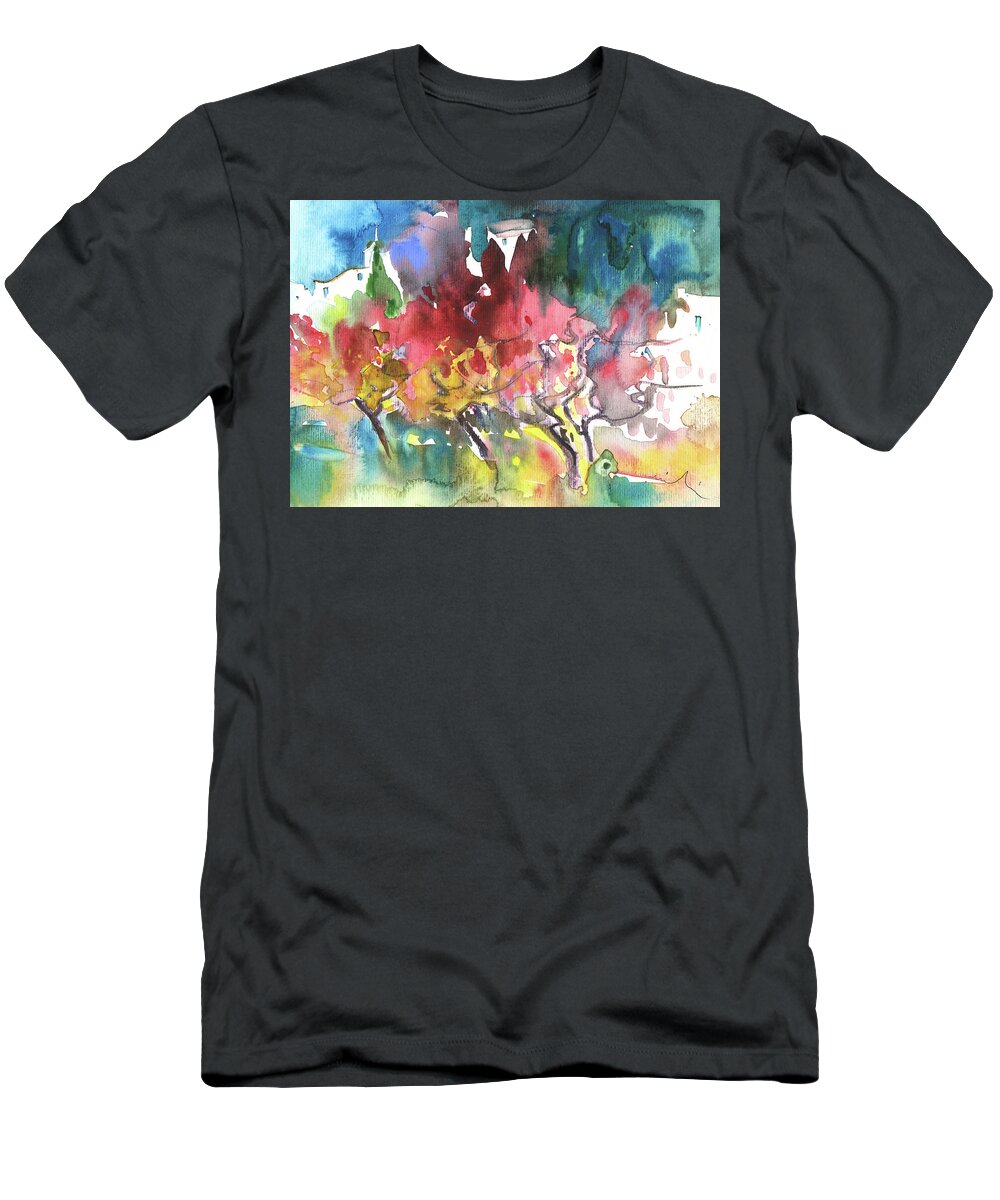 Landscapes T-Shirt featuring the painting Village on Planet Goodaboom by Miki De Goodaboom
