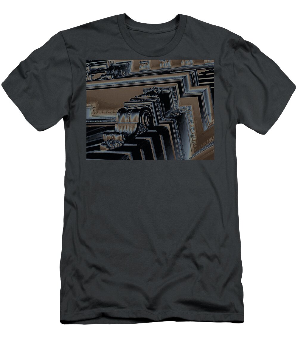 Vintage Architecture T-Shirt featuring the photograph Vintage Architecture in Blues and Browns by Connie Fox