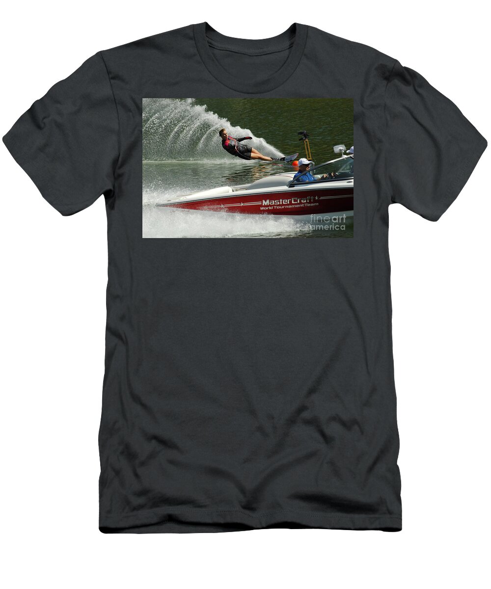 Water Skiing T-Shirt featuring the photograph Water Skiing Magic of Water 26 by Bob Christopher