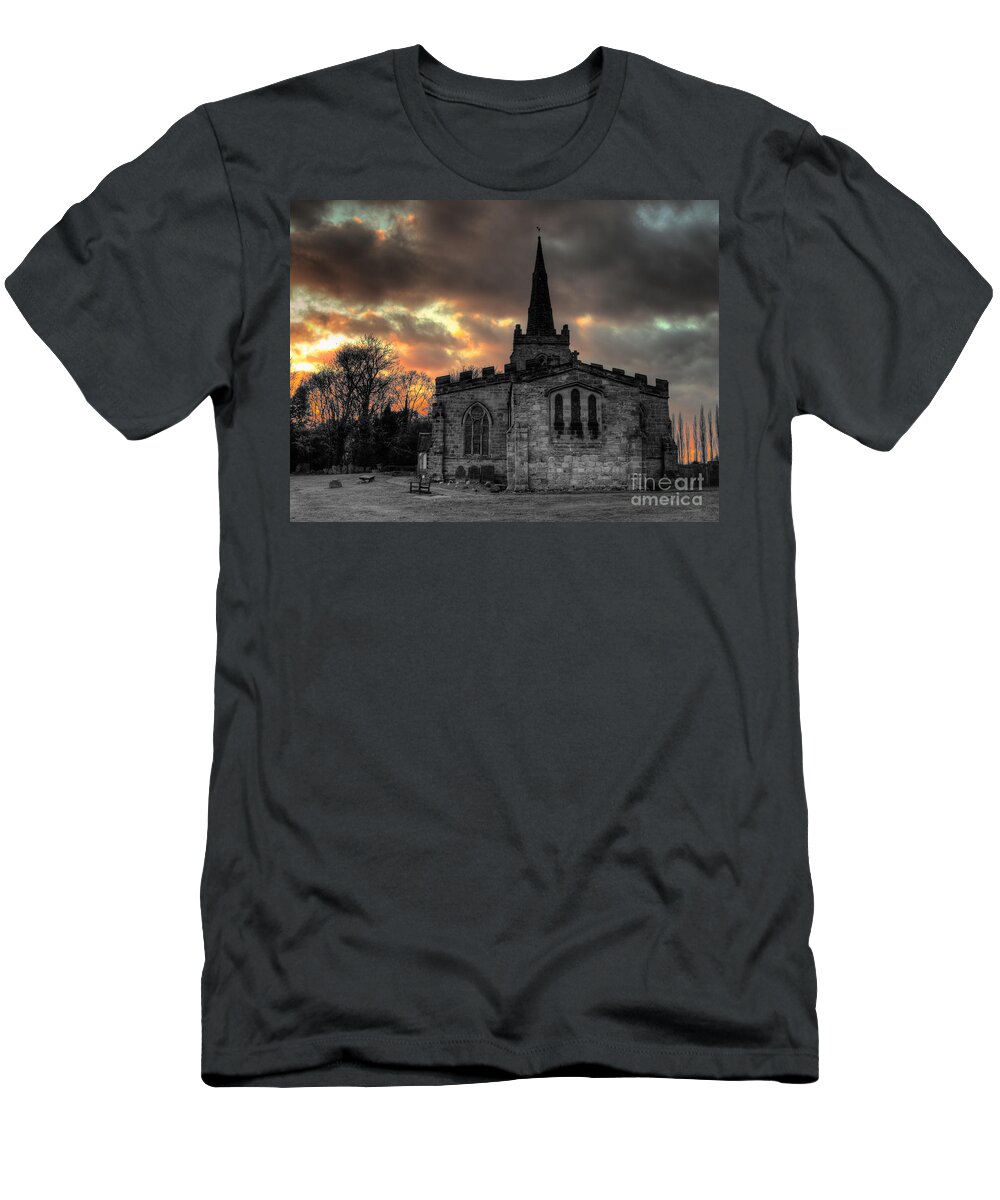 Church T-Shirt featuring the photograph Weston on trent church by Steev Stamford