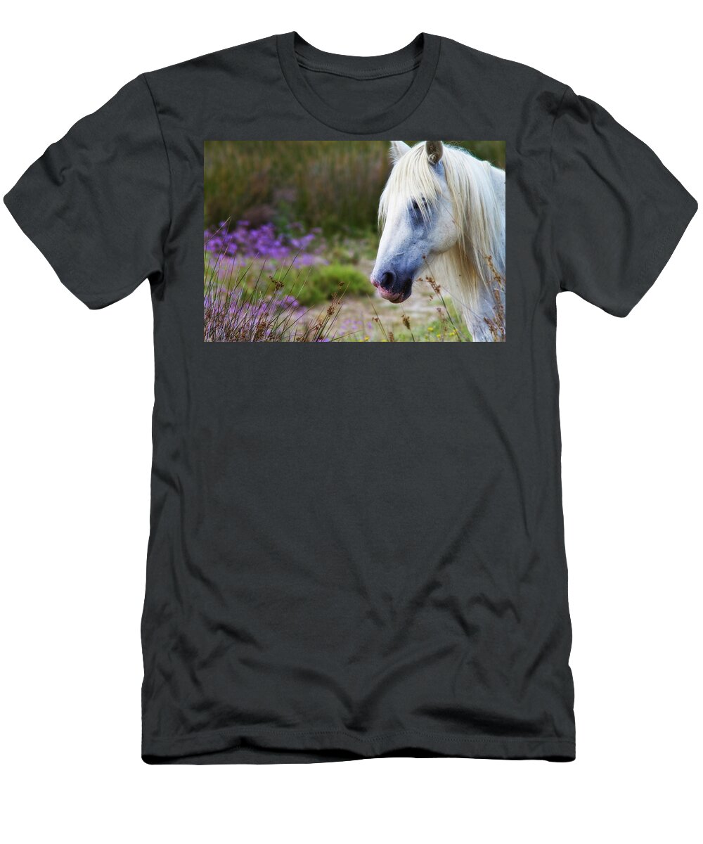 Animal T-Shirt featuring the photograph White horse by Roberto Pagani