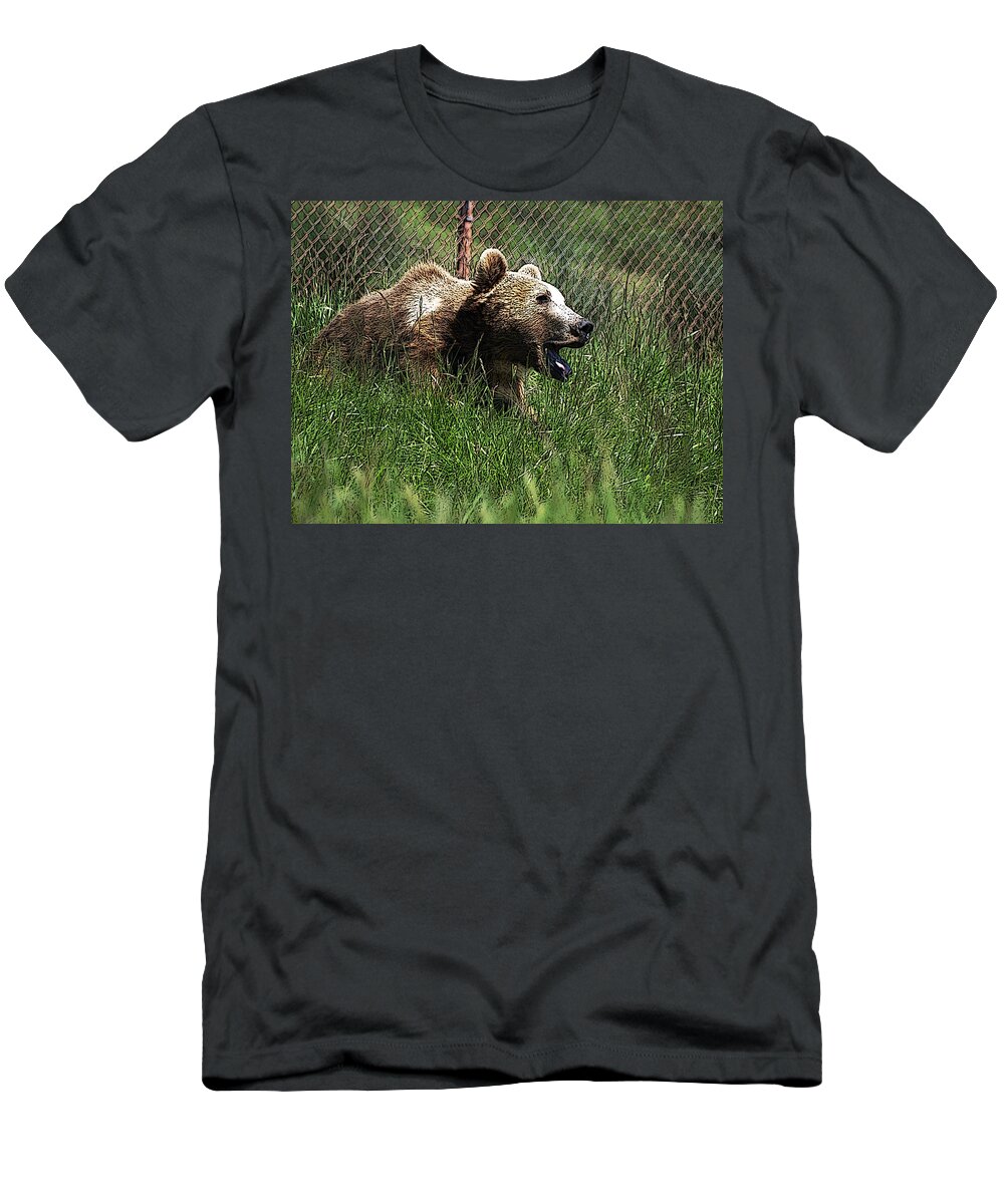 Wild Life Safari T-Shirt featuring the digital art Wild Life Safari Bear by Teri Schuster