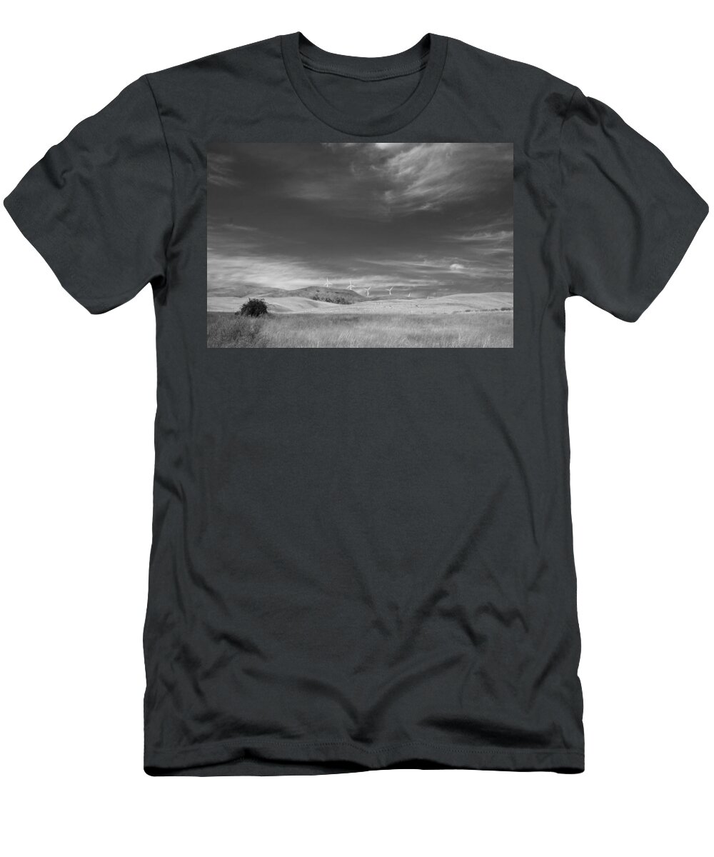 Landscape T-Shirt featuring the photograph Windmills in the Distant Hills by Kathleen Grace