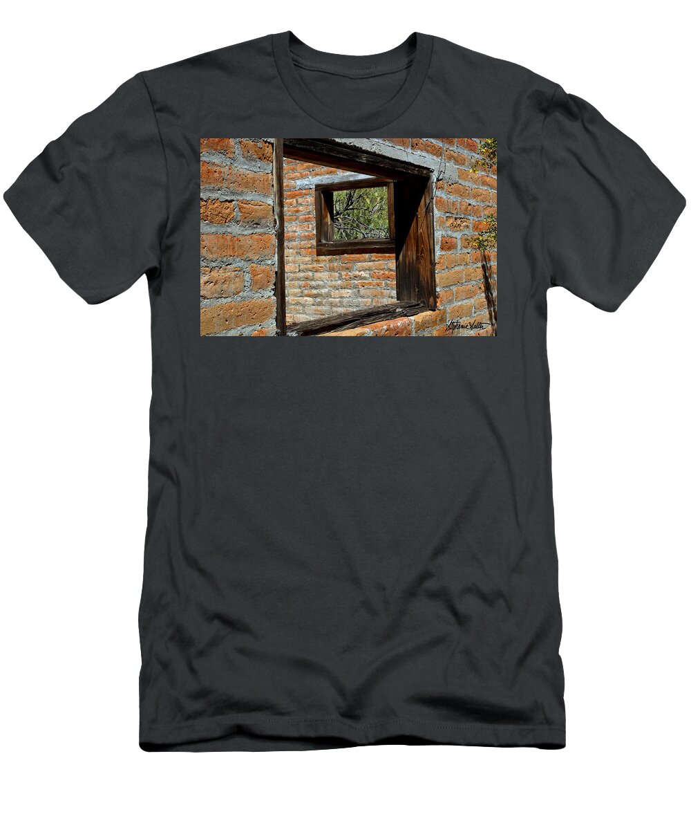 Alamo Ranch T-Shirt featuring the photograph Window Geometry at Alamo Ranch by Stephanie Salter