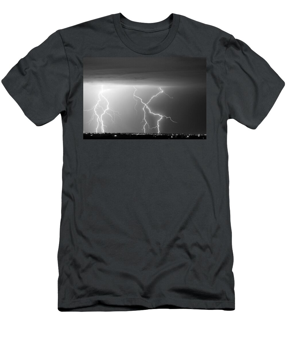 City T-Shirt featuring the photograph X In The Sky in Black and White by James BO Insogna