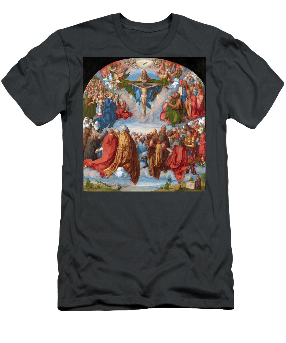  Durer T-Shirt featuring the painting Adoration of the Trinity #2 by Albrecht Durer