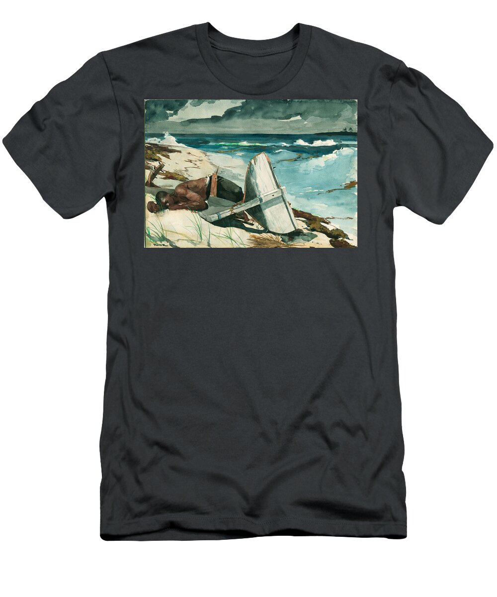 Winslow Homer T-Shirt featuring the drawing After the Hurricane, Bahamas #4 by Winslow Homer