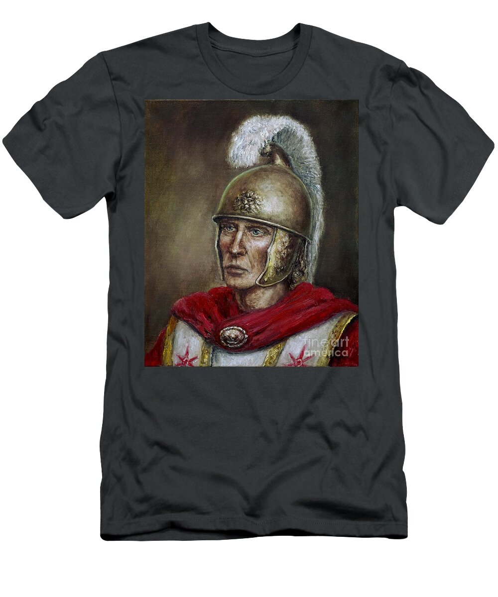 Warrior T-Shirt featuring the painting Alexander the Great #2 by Arturas Slapsys