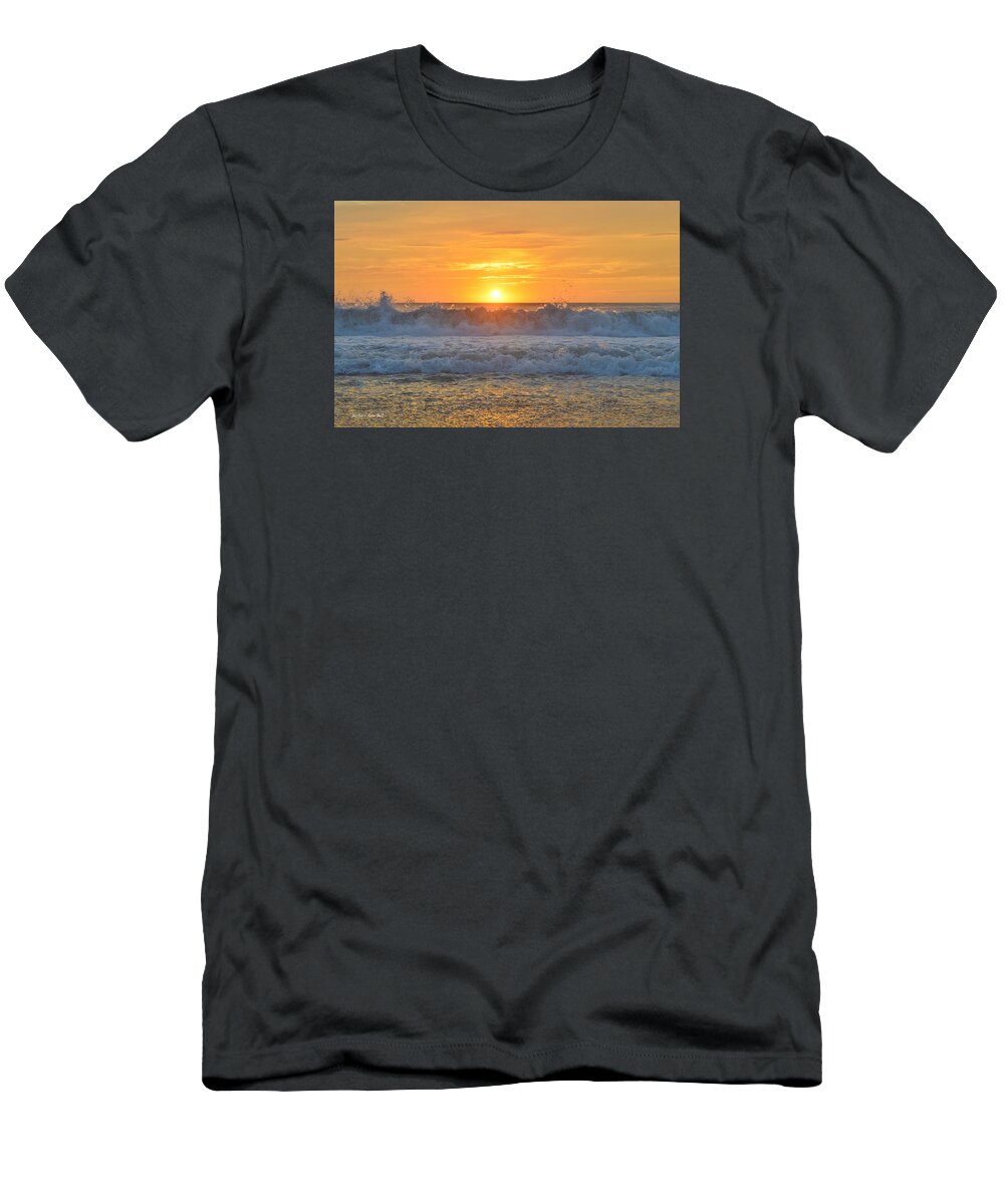 Obx Sunrise T-Shirt featuring the photograph August Sunrise  #1 by Barbara Ann Bell