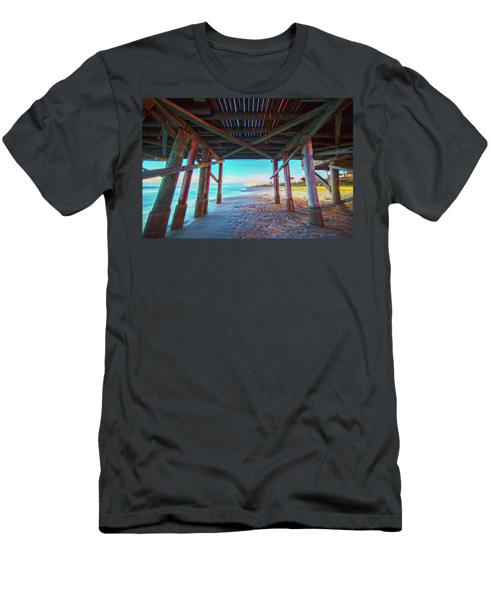 Pier T-Shirt featuring the photograph Beach View by Robert Och
