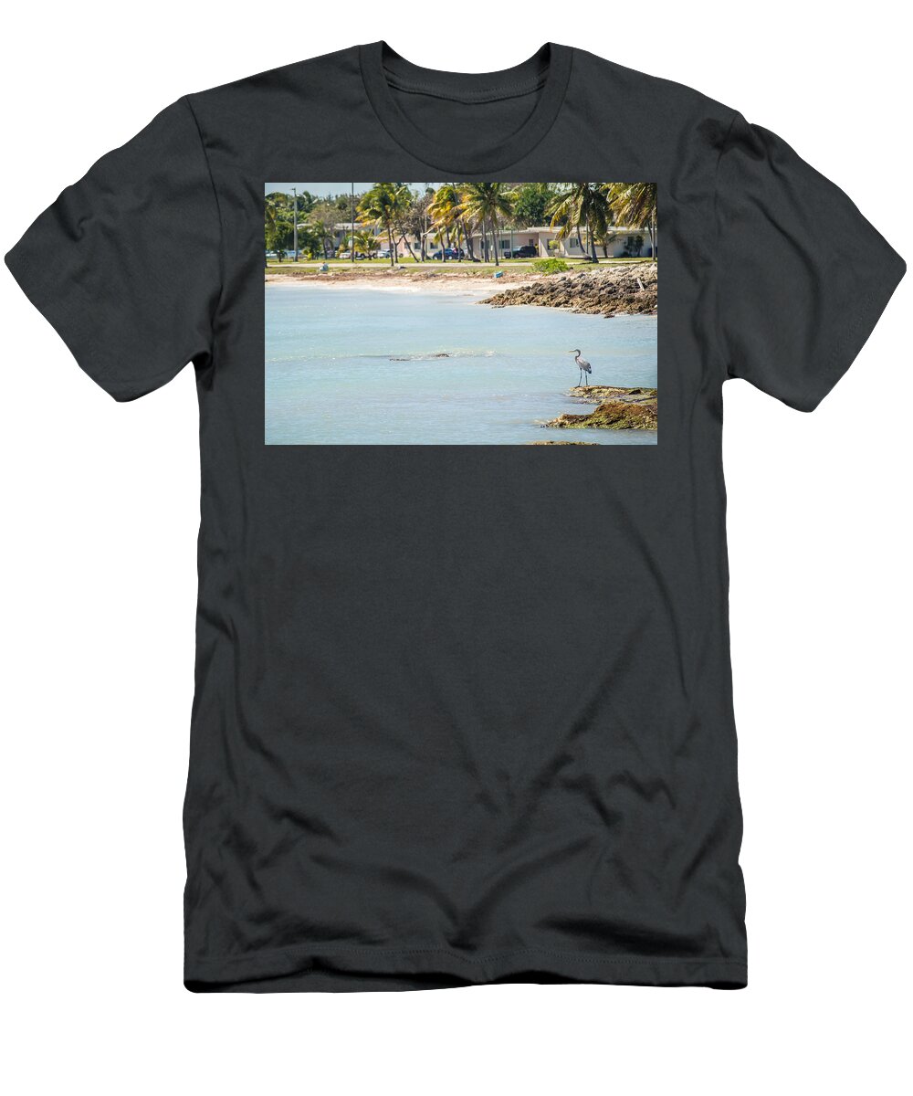 Key T-Shirt featuring the photograph Beautiful Beach And Ocean Scenes In Florida Keys #1 by Alex Grichenko