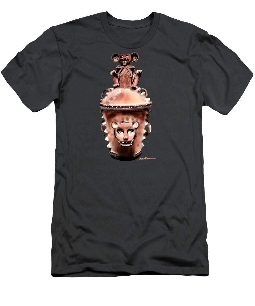 Burial Urn T-Shirt featuring the painting Before Mickey #1 by Jean Pacheco Ravinski