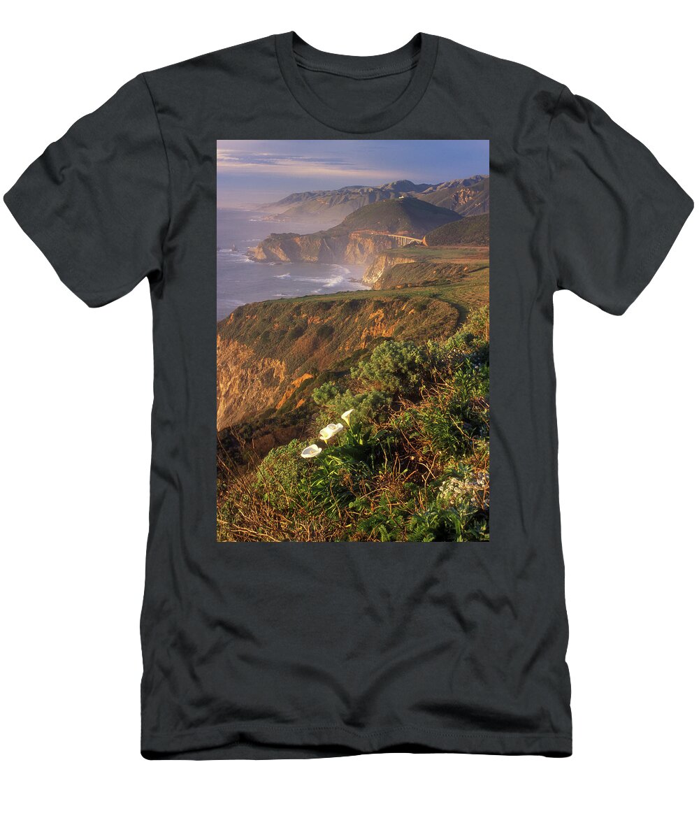 California T-Shirt featuring the photograph Big Sur Coast Wild Calla #1 by John Burk