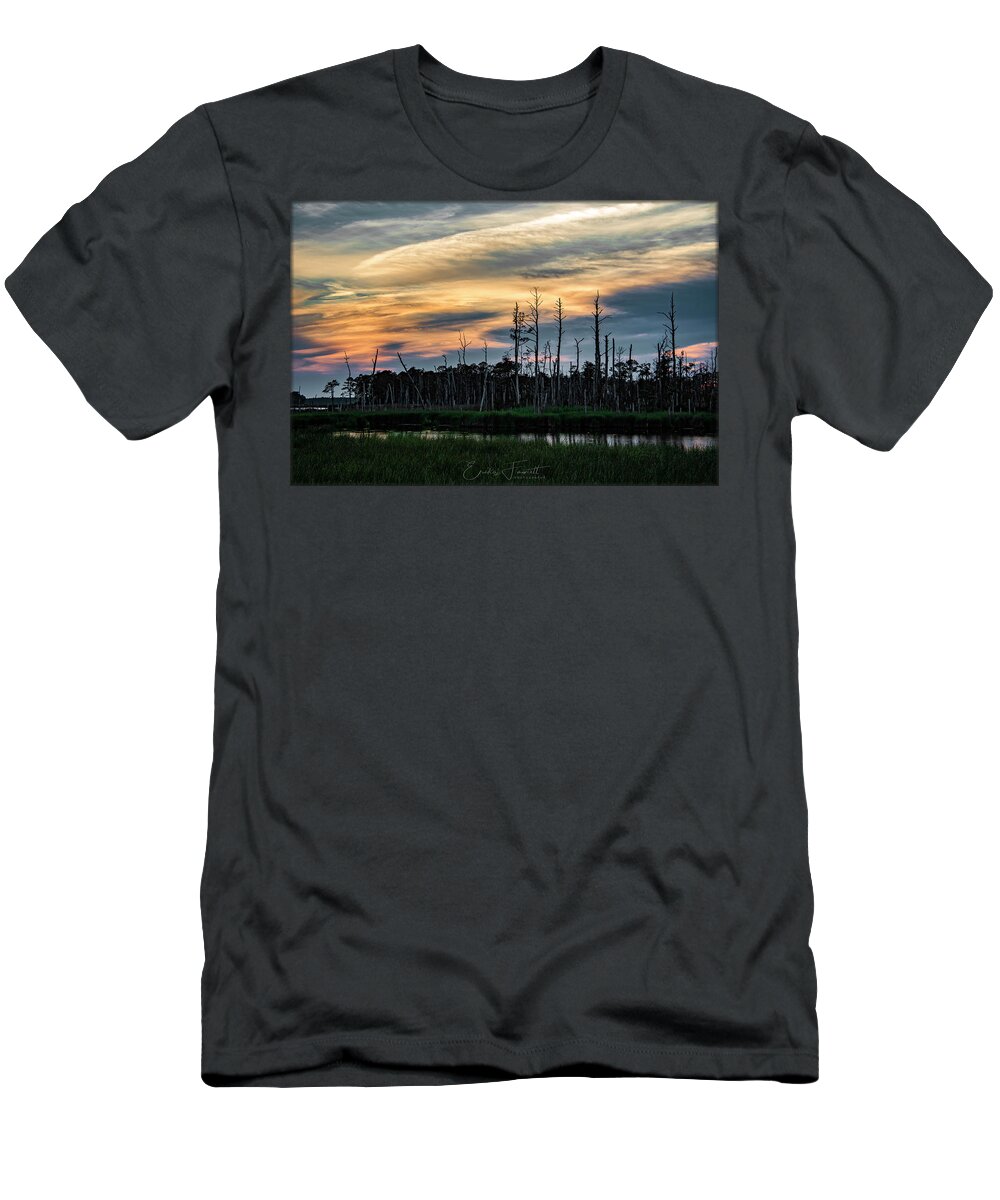 Sunset T-Shirt featuring the photograph Blackwater Sunset #1 by Erika Fawcett
