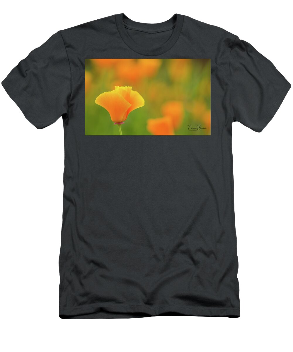 California T-Shirt featuring the photograph California Poppy Macro #1 by Nick Boren