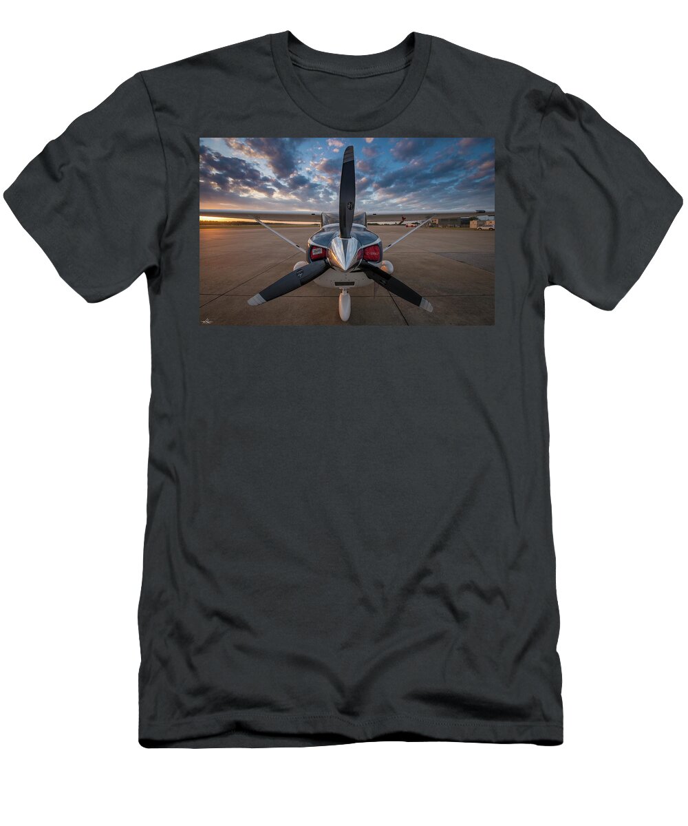 Morning T-Shirt featuring the photograph Cessna 182 on the Ramp by Phil And Karen Rispin