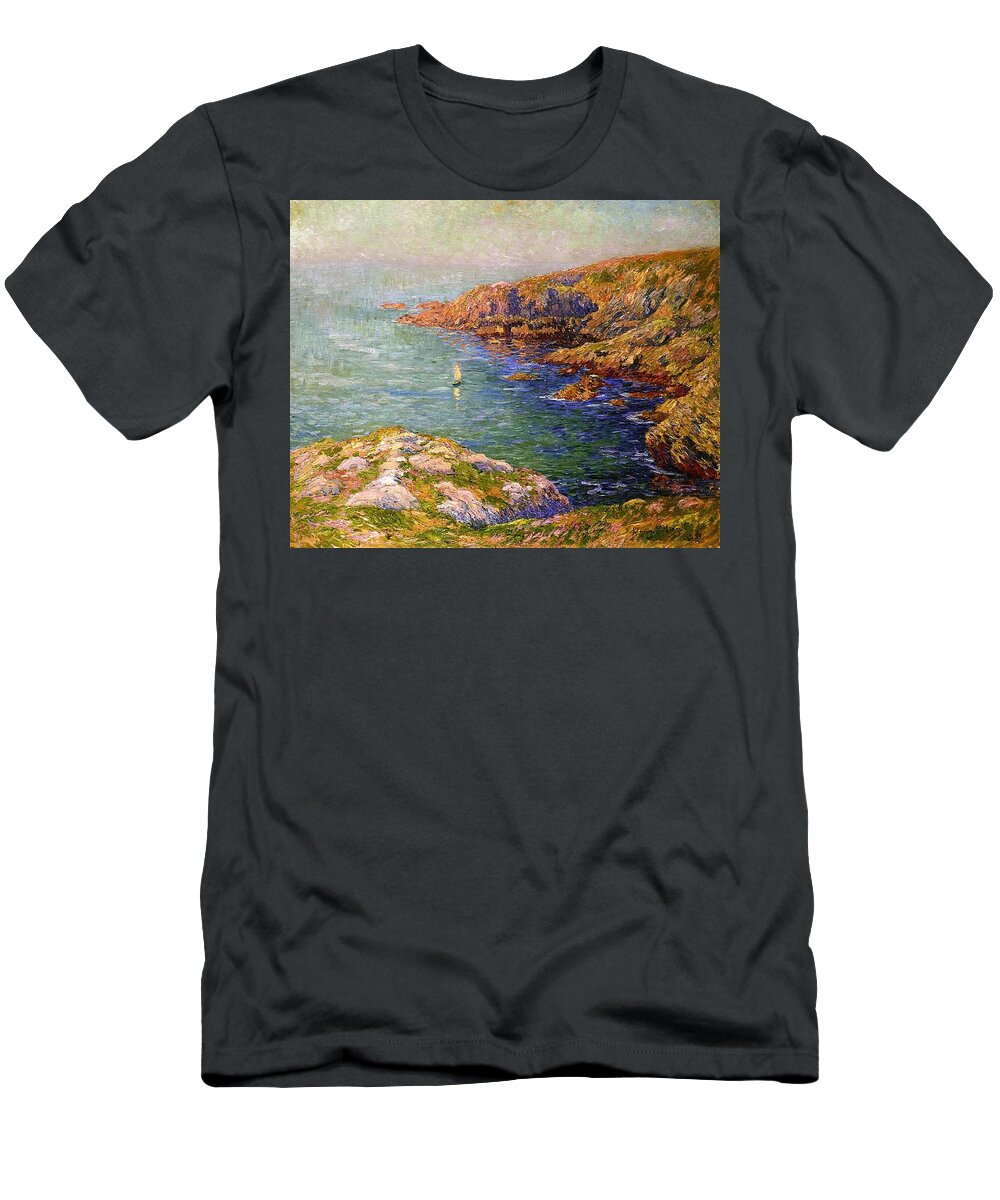 Calm T-Shirt featuring the painting Coast of Brittany #1 by Henri Moret