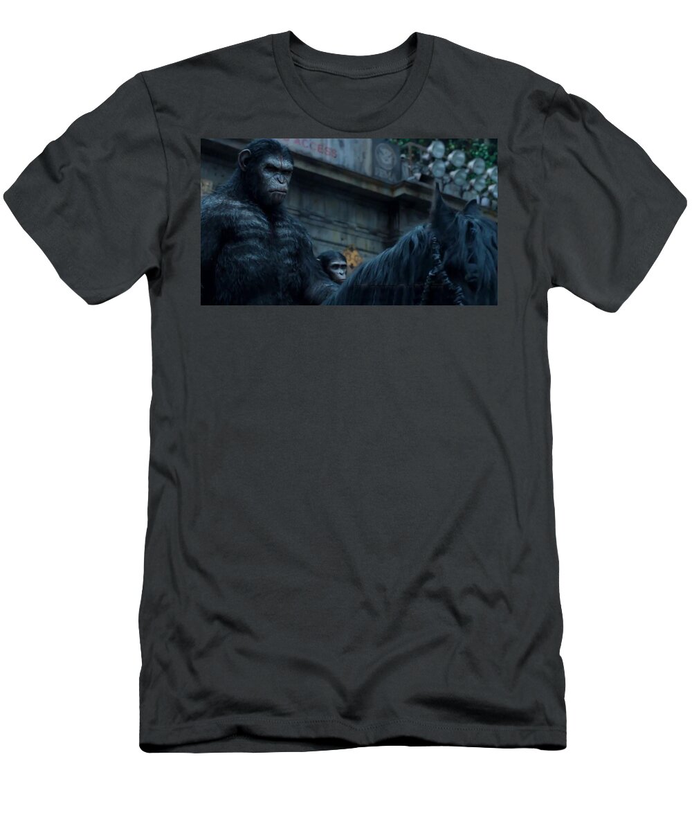 Dawn Of The Planet Of The Apes T-Shirt featuring the digital art Dawn of the Planet of the Apes #1 by Super Lovely