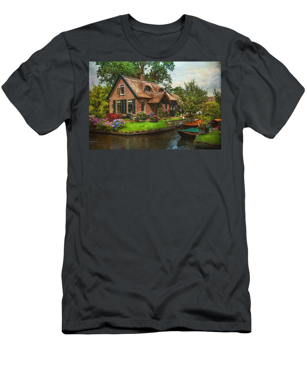 Netherlands T-Shirt featuring the photograph Fairytale House. Giethoorn. Venice of the North by Jenny Rainbow
