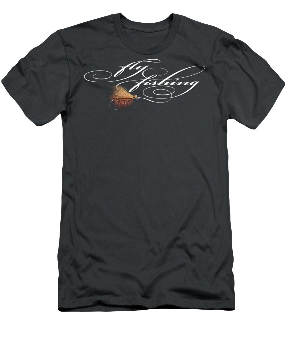 Flyfishing T-Shirt featuring the painting Fly Fishing Elk Hair Caddis #1 by Robert Corsetti