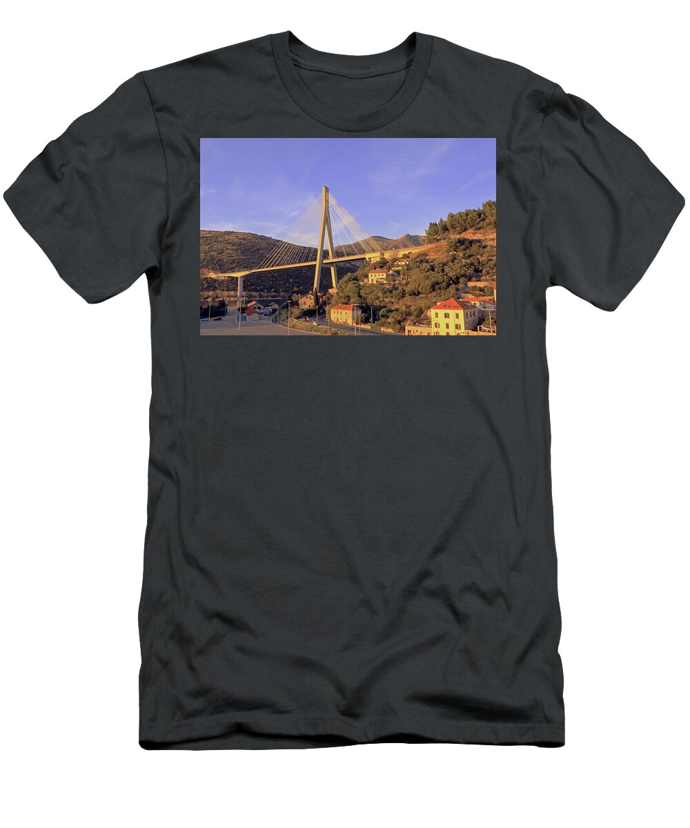 Franjo Tudman Bridge T-Shirt featuring the photograph Franjo Tudman Bridge #1 by Tony Murtagh