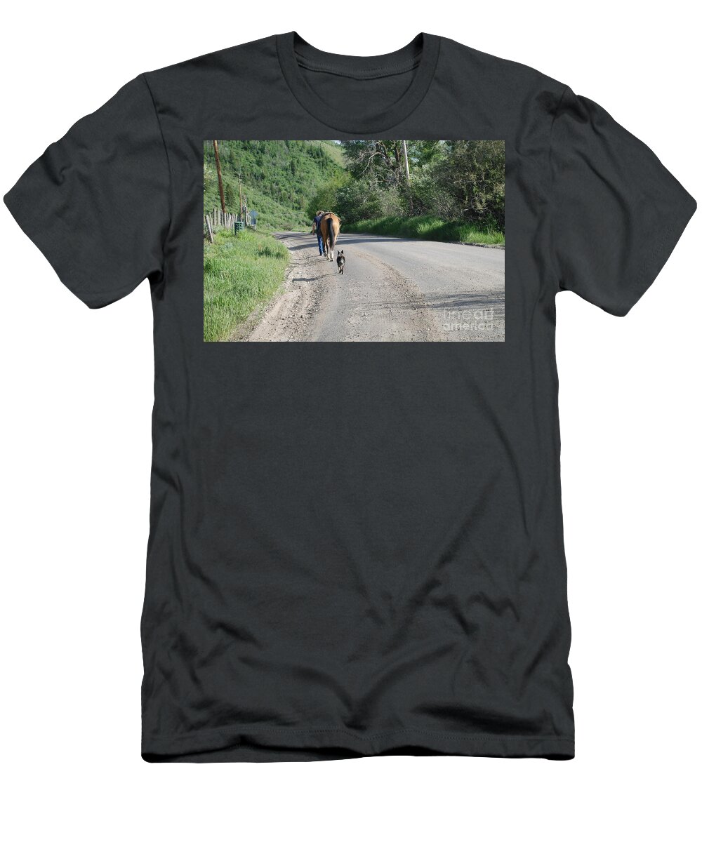 Cowboys T-Shirt featuring the photograph Going Home #1 by Jim Goodman