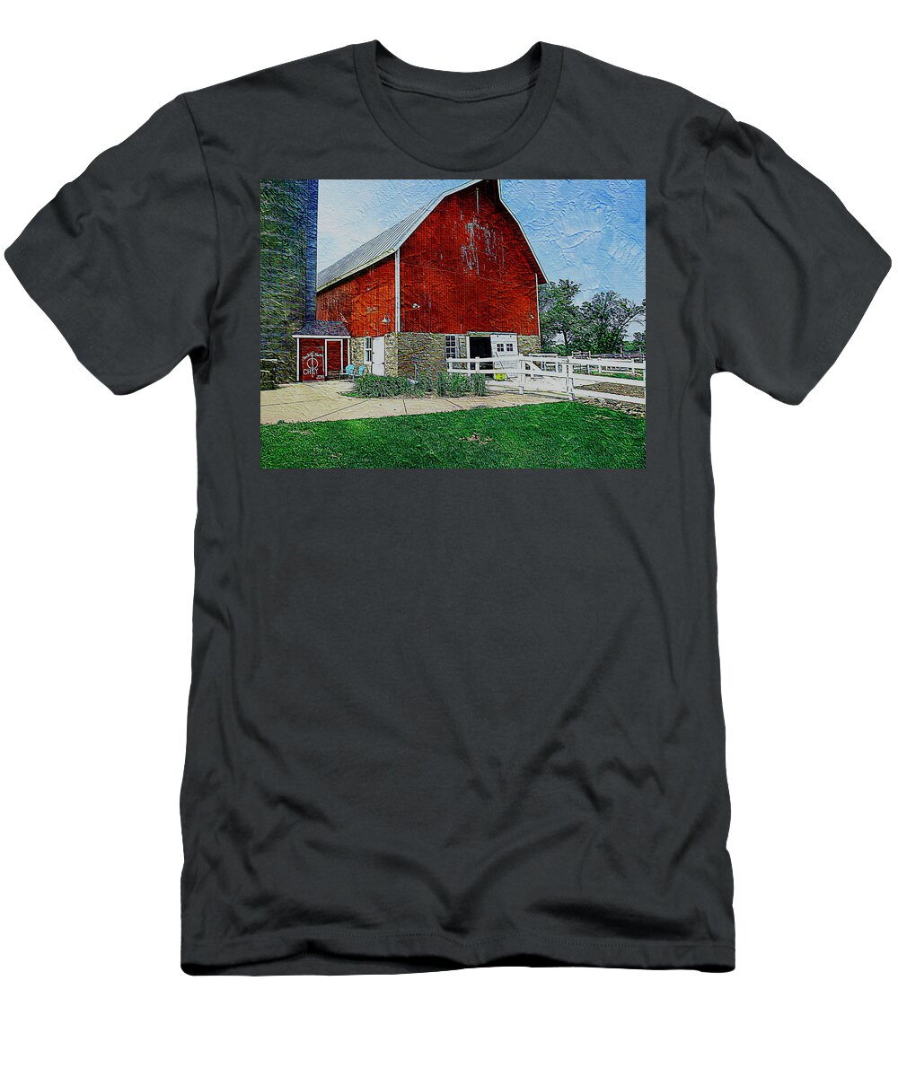 Barn T-Shirt featuring the painting Heart of Life #2 by Robert Nacke