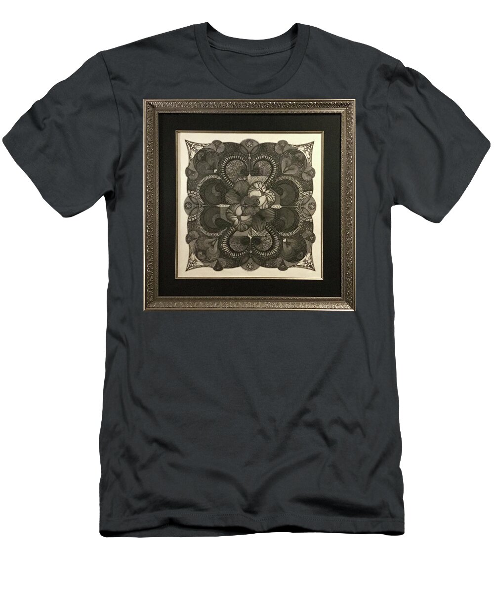  T-Shirt featuring the drawing Heart To Heart by James Lanigan Thompson MFA