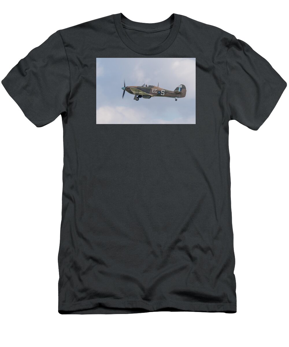 4 Squadron T-Shirt featuring the photograph Hurricane taking off #1 by Gary Eason